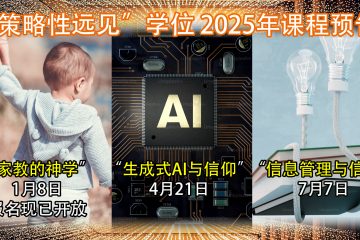 【“策略性远见”学位】2025年课程预告